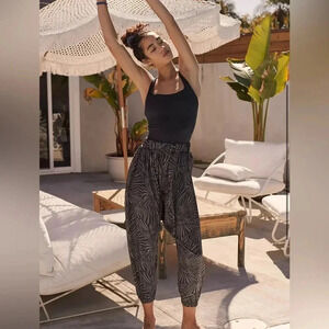 Free People FP Movement Black All Strapped Onesie Jumpsuit Harem Pants Size XS